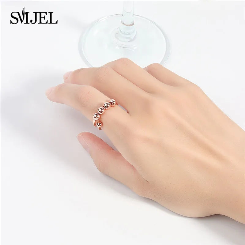 SMJEL Anti Stress Anxiety Ring Fidget Spinner Rings Adjustable for Women Rotating Freely Spinning Accessories Jewelry Gifts