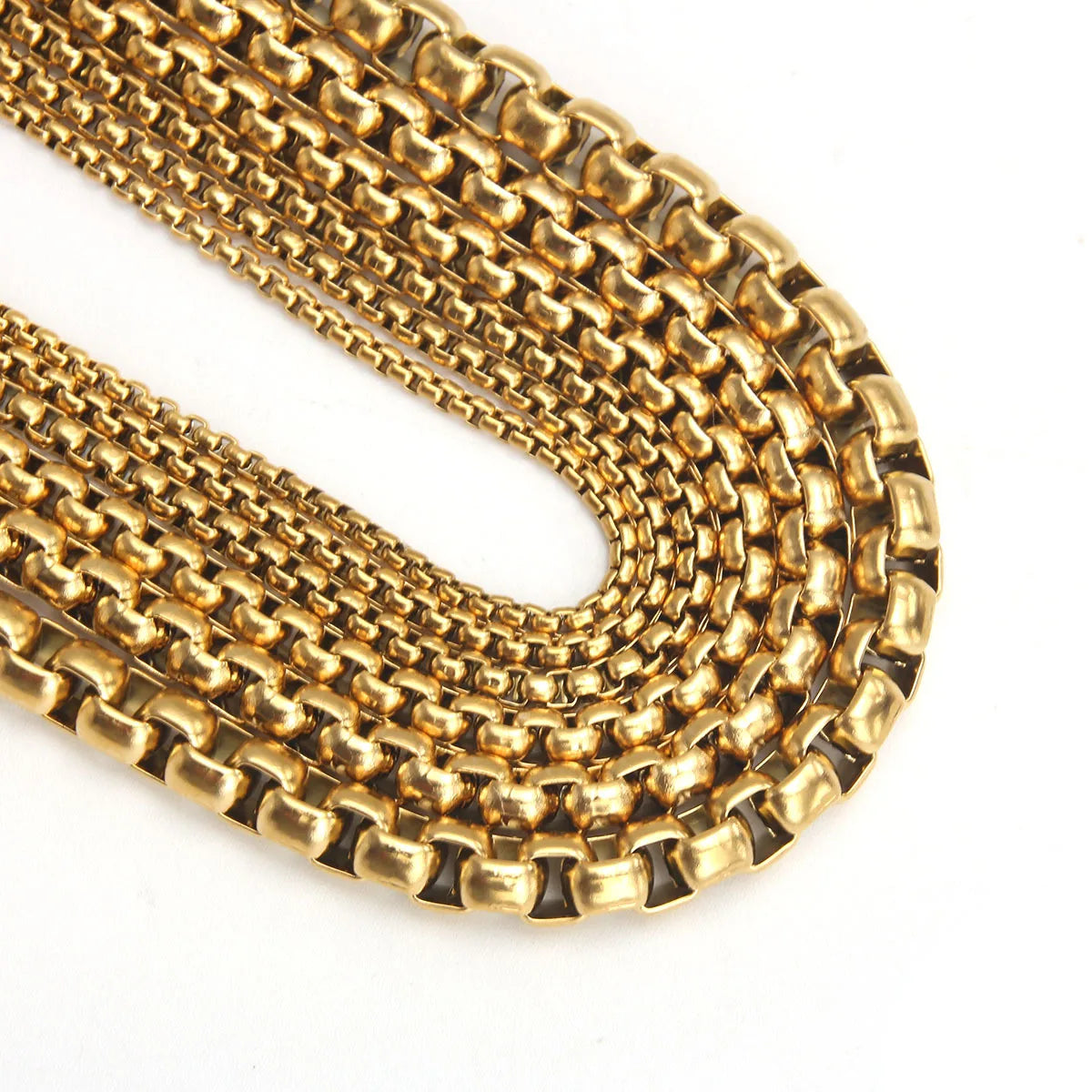HNSP 316L Stainless Steel Thick Chain Necklace For Men Women Neck Jewelry Pendant Accessories Gold Silver Black Color