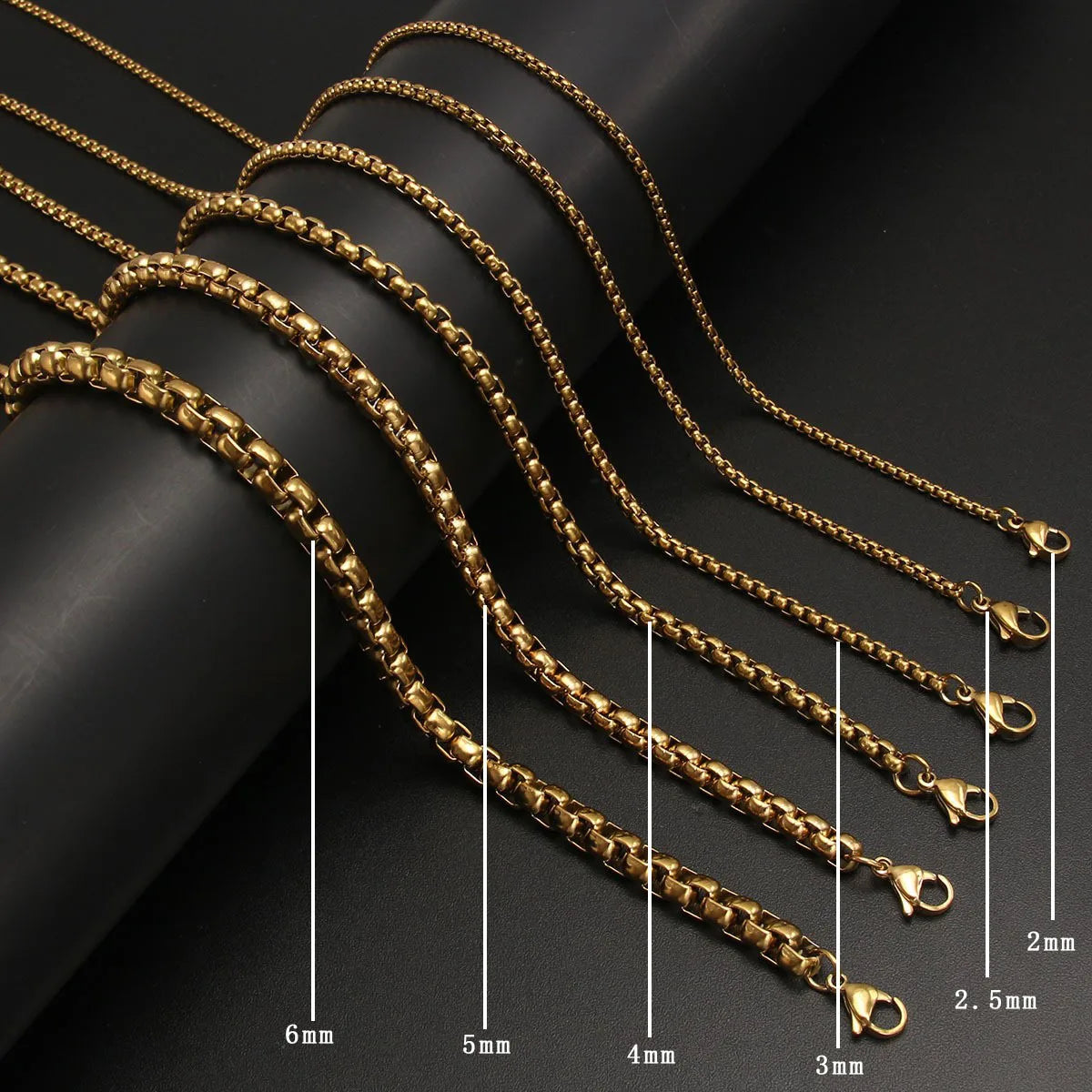 HNSP 316L Stainless Steel Thick Chain Necklace For Men Women Neck Jewelry Pendant Accessories Gold Silver Black Color