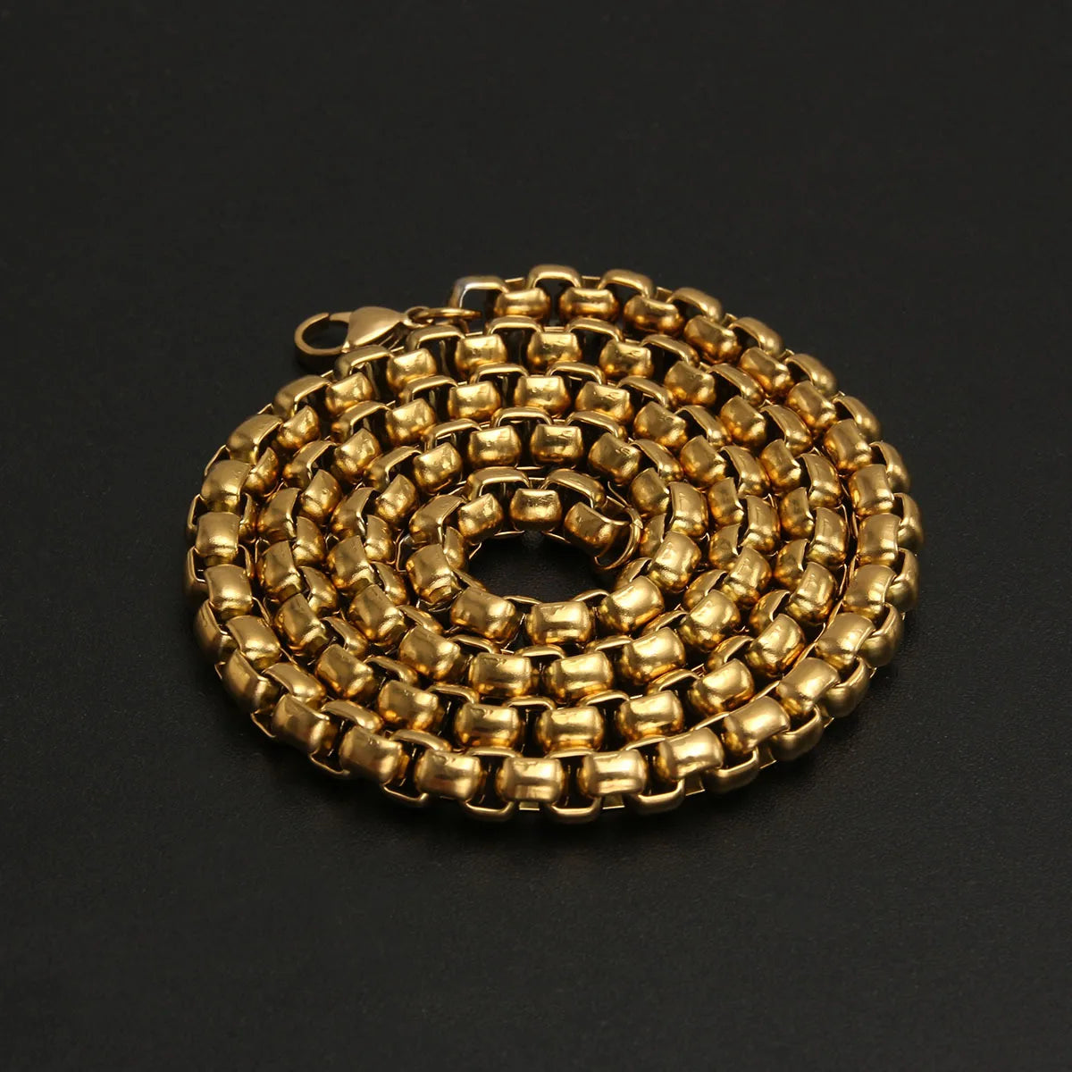 HNSP 316L Stainless Steel Thick Chain Necklace For Men Women Neck Jewelry Pendant Accessories Gold Silver Black Color